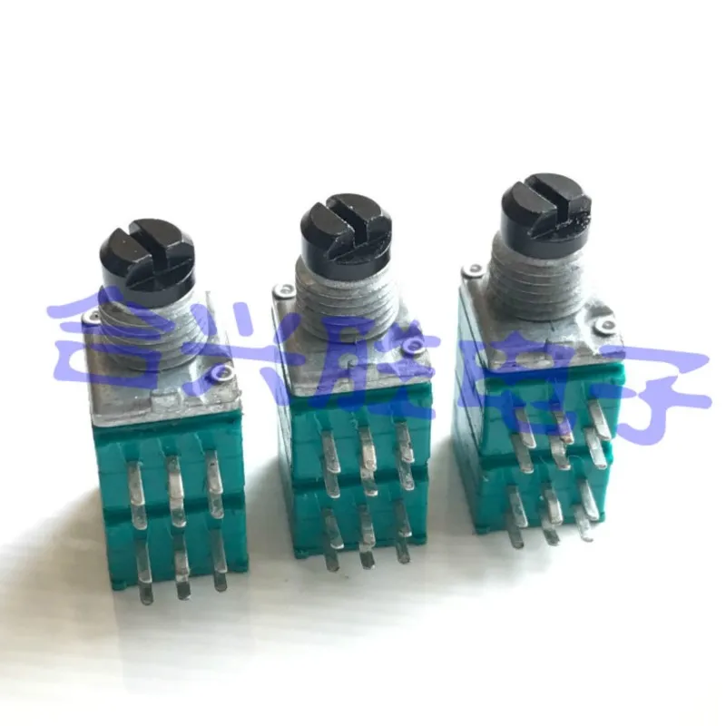 1 Piece RK097 Precision Potentiometer E20K E50K With Stepping 4 Link Power Amplifier Audio Volume Potentiometer 12Pin