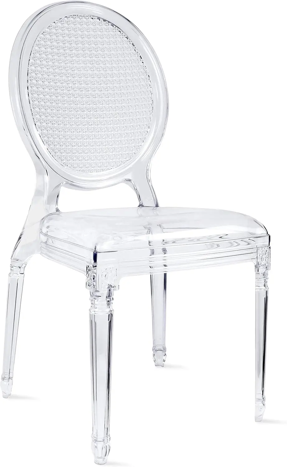 Belle Transparent Vanity Mid Century Ghost Chair, Clear