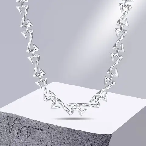 남성 여성을위한 Vnox 11mm 체인 목걸이, 실버 컬러 남여 체인 목걸이, 세련된 문자 Z 링크 초커, 멋진 streetwear 쥬얼리