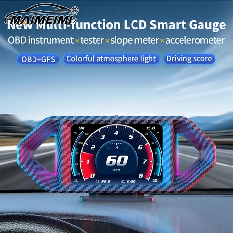 HUD OBD2+GPS 온보드 컴퓨터 헤드업 디스플레이 P26 자동차 타코미터 터보 오일 압력 수온 GPS 속도계 경사계 4X4
