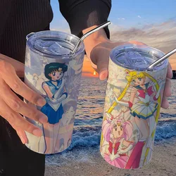 Sailor Moon Fashionable Personalized High-Looking Stainless Steel Insulated Cup Indoor and Outdoor Travel Student Straw Cup