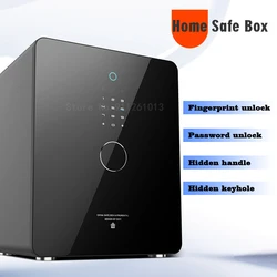 New Safes Box Smart Home Office Password Fingerprint Safe All-steel High Security Concealed Handle Safety Deposit Box