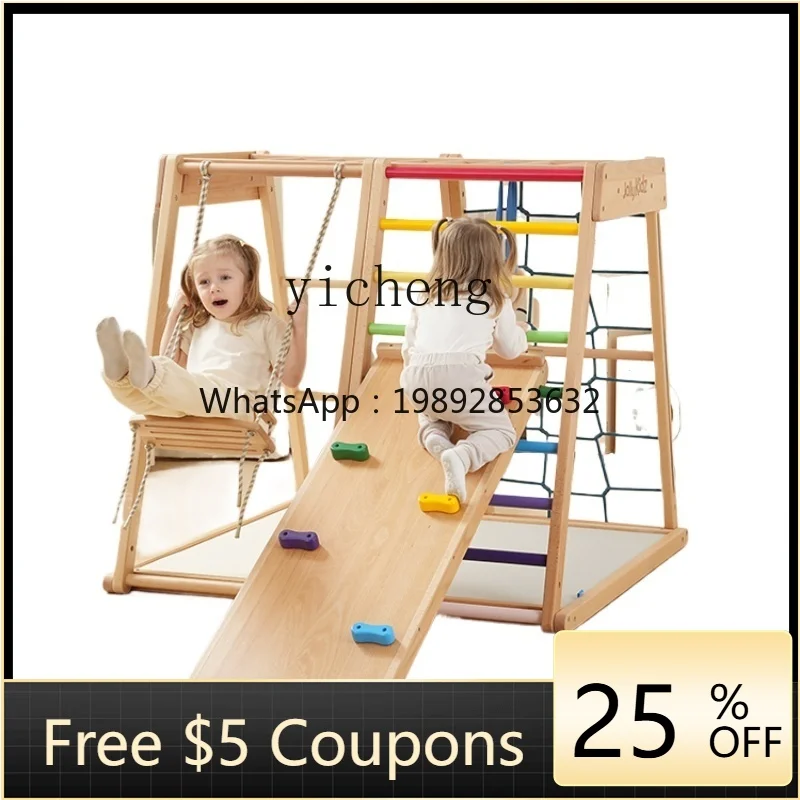 

Climbing Frame Indoor Children's Household Solid Wood Slide Children's Family Swing
