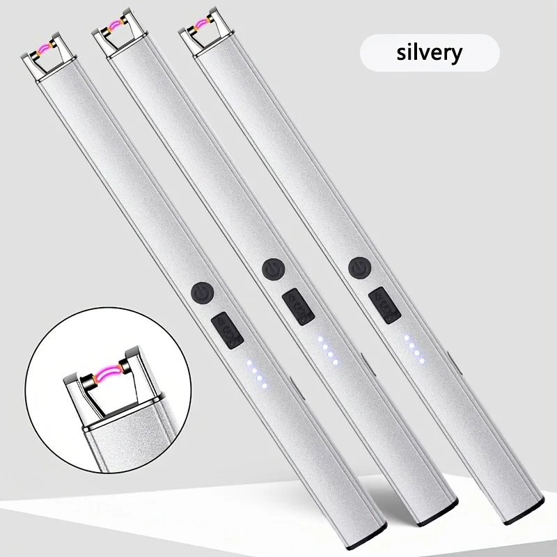 

3 Windproof Pulse Arc Ignition Electronic Lighter Safety Lock Battery Display Outdoor BBQ Kitchen Igniter USB Electric 1 Lighter