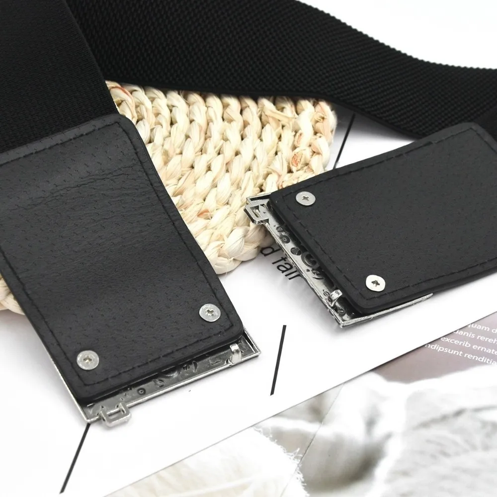 

Креативный металлический ремень с пряжкой для женщин, эластичный, однотонный, подчеркивающий талию, удобный широкий пояс для джинсов