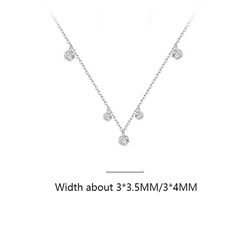 KAMIRA Real 925 Sterling Silver Gentle Romantic Charm Zircon Necklace for Women Fashion Party Banquet Assorted Fine Jewelry Girl