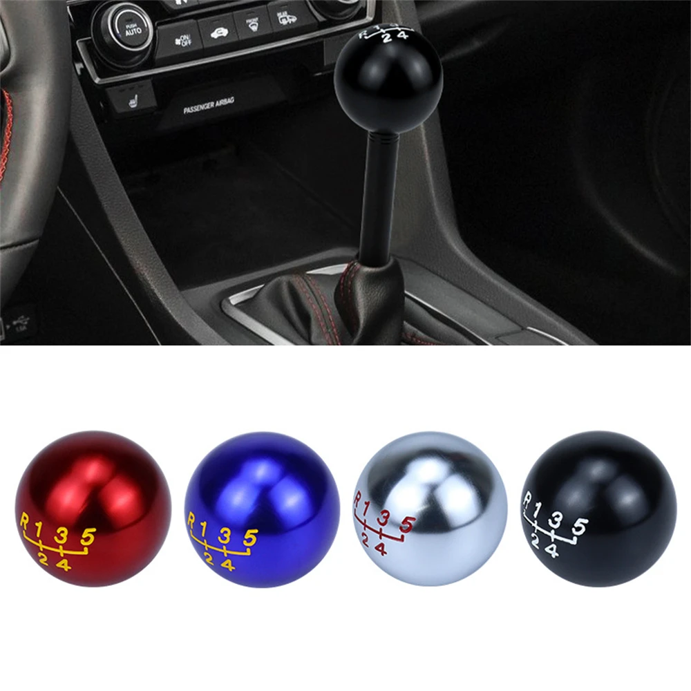 5 Speed Round Ball Gear Shift Knob With M8 M10 M12 Adapter Replacement Shifter Automatic Manual Stick Shift Heads Universal