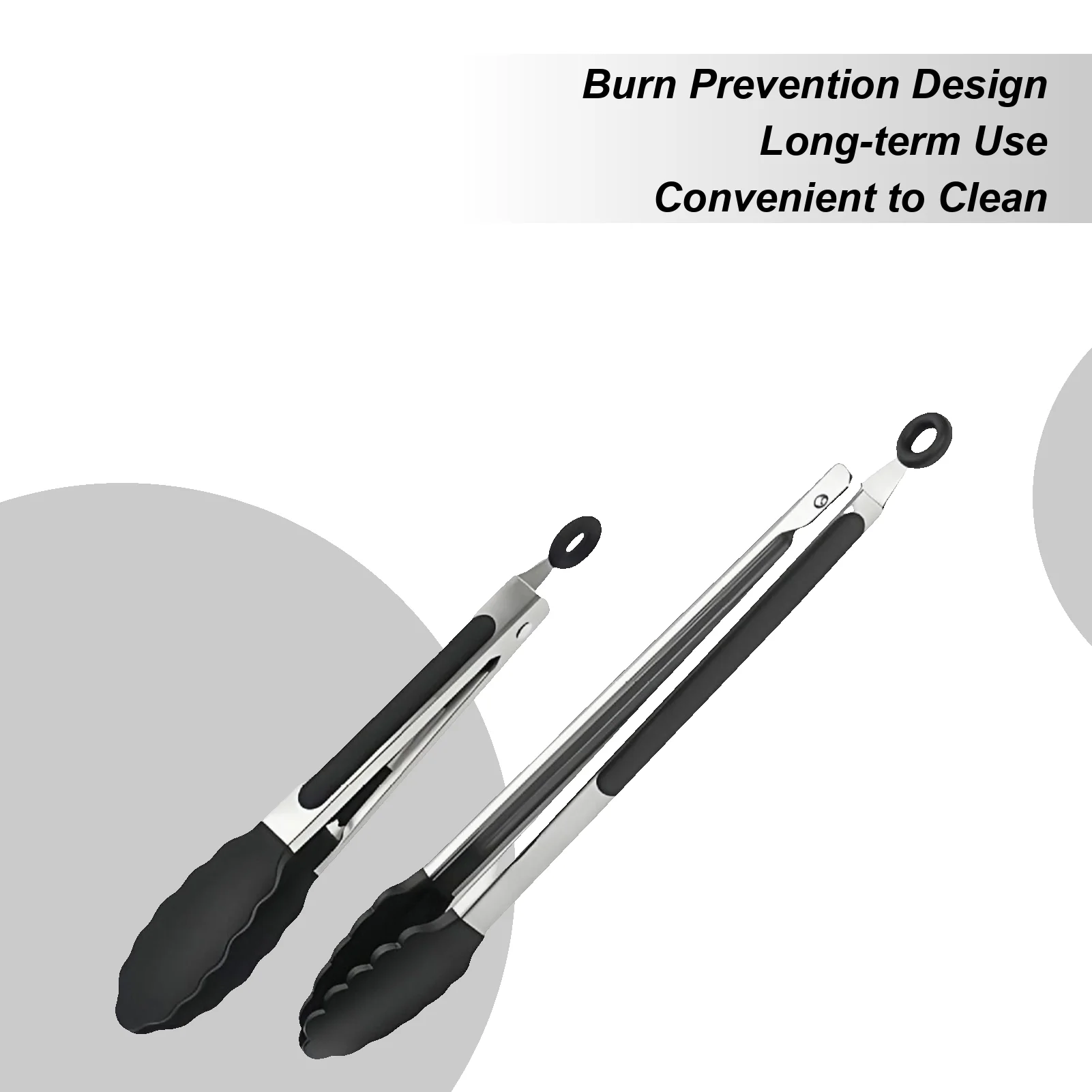 

Food Tongs 2 Pieces Stainless Steel Grill Grabber Heat-Resistant Food Grabber For Frying Plating Cooking Kitchen Buffet Party