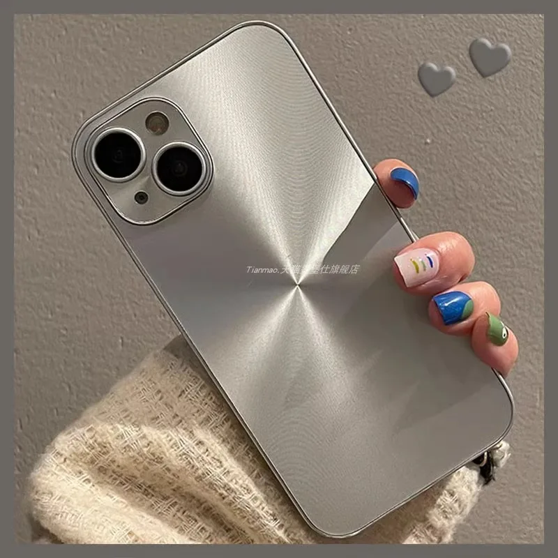 Laser matte CD pattern space silver is suitable for Apple 17promax mobile phone case iphone15pro simple 14
