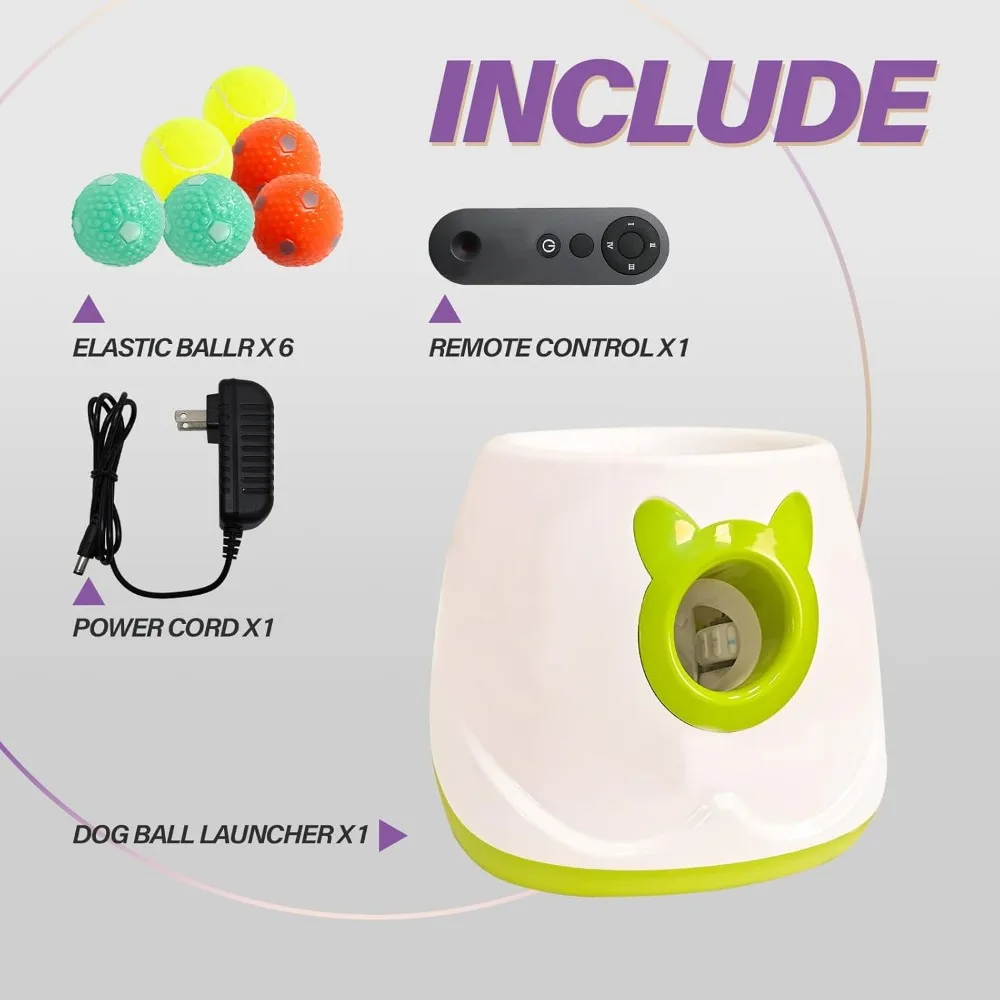 ptlsy التلقائي الكلب الكرة قاذفة التفاعلية جرو الحيوانات الأليفة الكرة آلة قاذف داخلي للكلاب الصغيرة والمتوسطة الحجم ، 3 كرات بما في ذلك #2