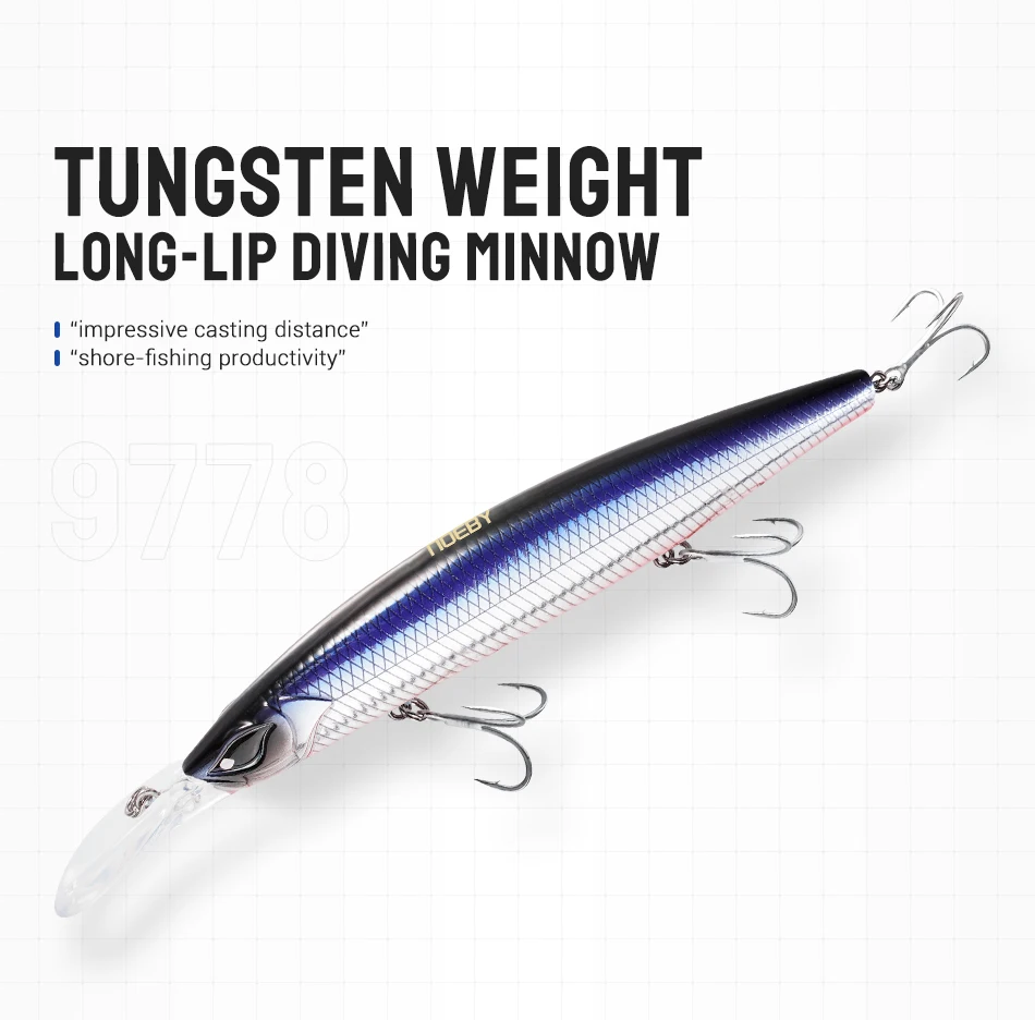 NOEBY Shad Dancer Minnow Köder 125mm 26g Sinkender Tauchköder mit Tungsten-Gewichtstransfersystem für Weitwürfe im Salzwasser – Detail 1