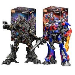 Transformers Optimus Prime Building Blocks Megatron LED Light Action Figures Anime Movie Children Deformation Toy