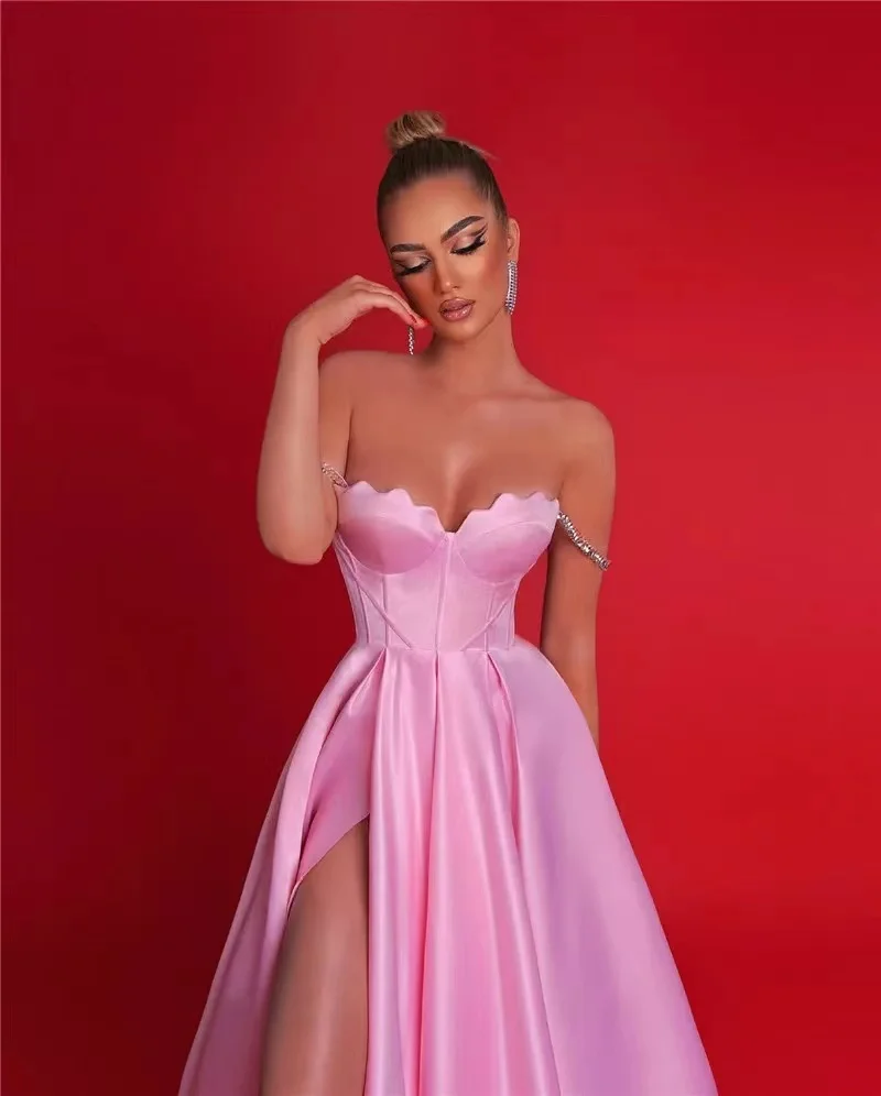 Fashion A-line Princess Evening dress Sexy sweetheart Crystal Italian shoulder halter formal occasion PROM party dress custom