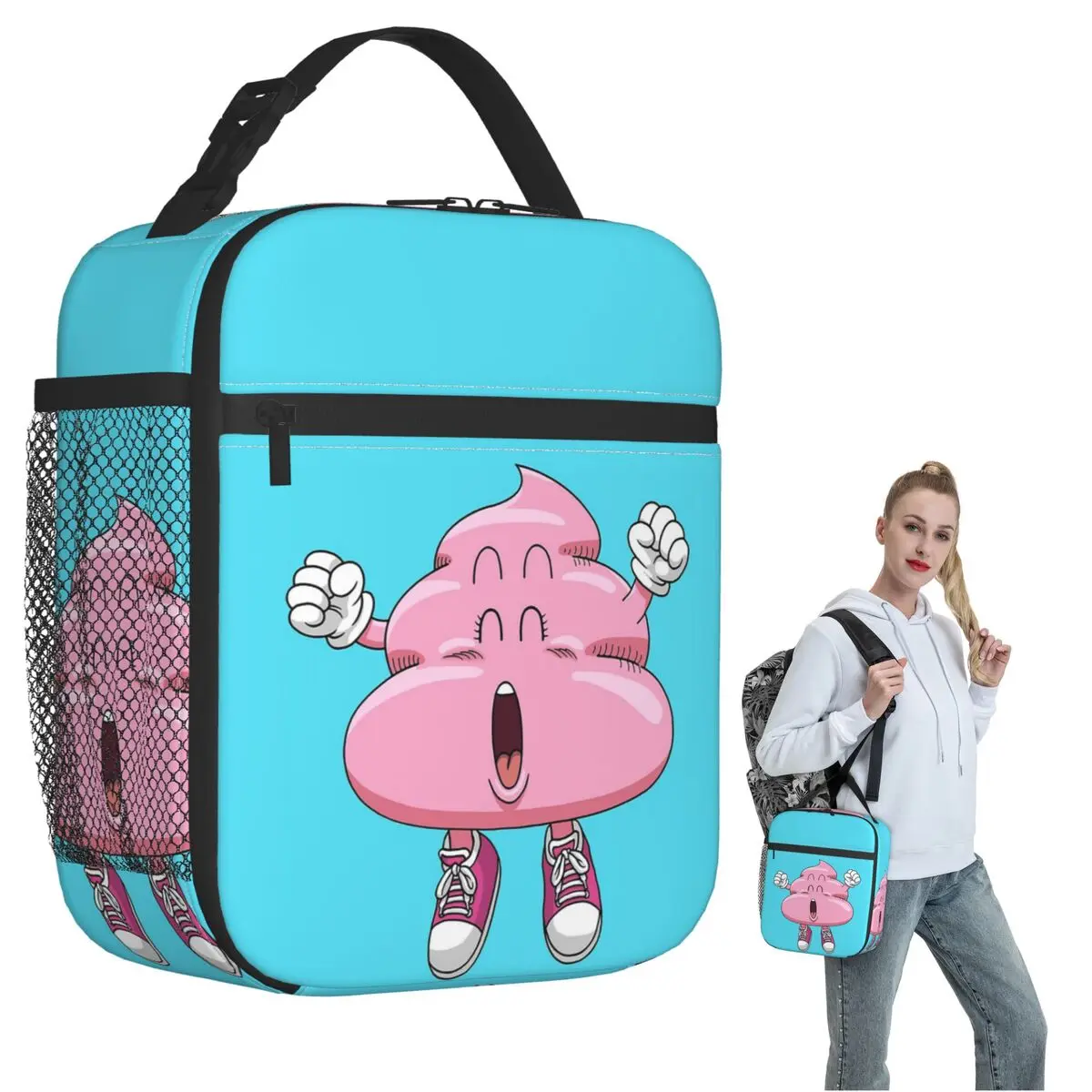Dr Slump Arale's Pink Poop (8) Insulated Lunch Bag for Women Children Portable Food Boxes Thermal Lunch Box Tote