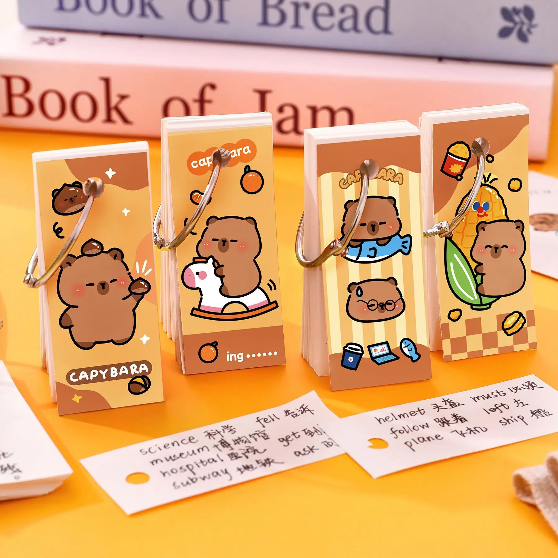 12 قطعة 3*9.8 سنتيمتر 80 ورقة مذكرة الوسادة Ins Kapibara الحديد حلقة دفتر طالب المسيل للدموع فضفاضة ورقة كتاب المفكرة كابيبارا منصات الكتابة