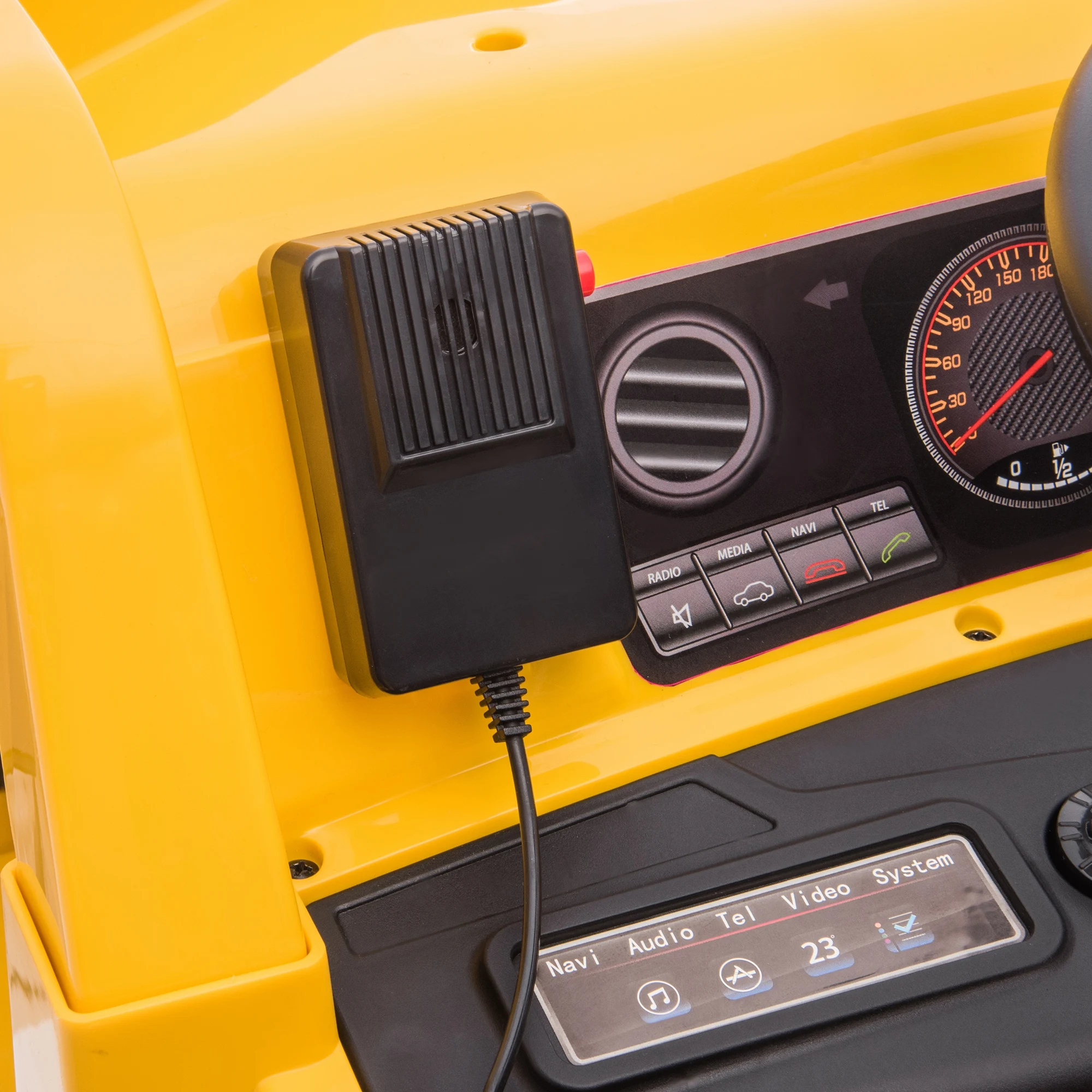 Caterpillar Licensed 12V Electric Ride-On Excavator with Remote, Yellow