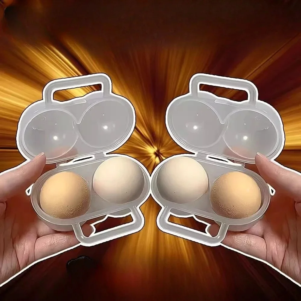 Egg Storage Box Portable Dual Compartment Egg Storage Box Outdoor Camping Egg Storage Containers Plastic Shock-Absorbing Egg Box