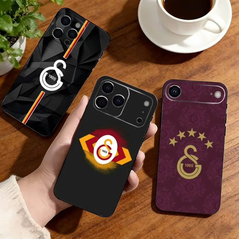 Чехол для телефона с символикой футбольной команды Галатасарай для iPhone 17, 16, 15, 14, 13, 12, 11 Plus, Pro, мягкий силиконовый, черный