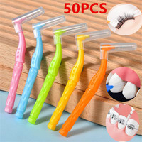 50pcs Interdental Angle Brushes, Reusable Dental Cleaners, Oral Hygiene Brush, Toothpick Floss for Braces, Tooth Cleaning Tool