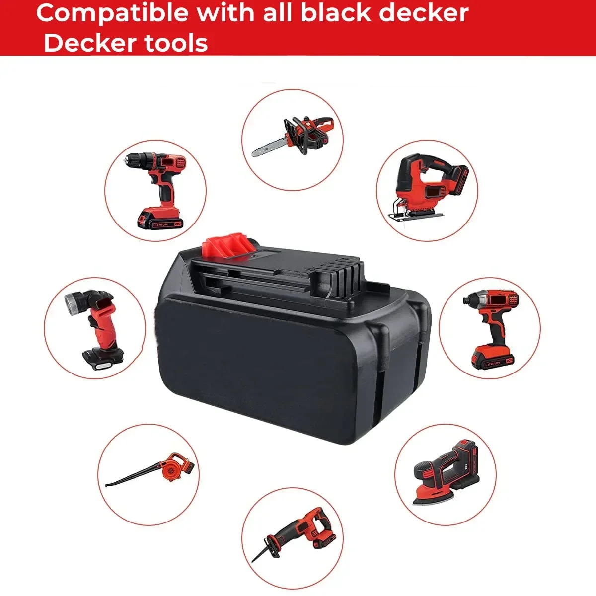 18V/20V 6000mAh Li-Ion Akku für BLACK & DECKER LB20 LBX20 LBXR20 Power Tool Ersatz batterie