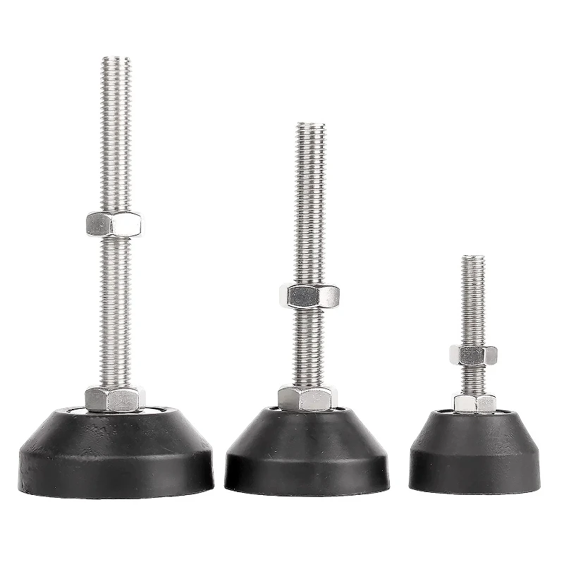 M6 M8 M10~M16 304 Stainless Steel Nylon Fixed Foot Cup Adjustable Furniture Levelling Feet Screw Earthquake-Proof and Slip-Proof image 6
