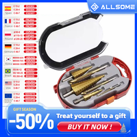 Allsome Step Drill Bits, HSS 6PCS Titanium Step Drill Bit Set, High Speed Steel Unibit Drill Bits Set for Sheet Metal