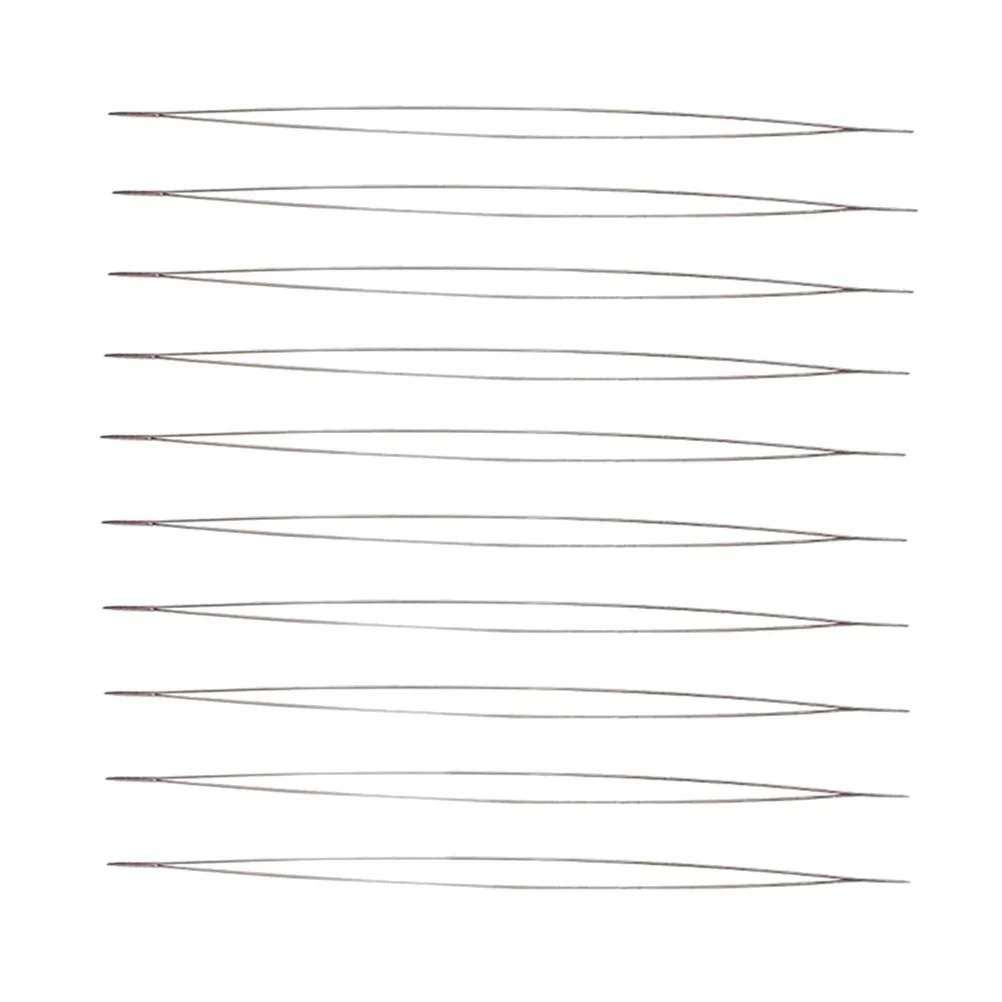 

10Pcs Opening Big Eye Bead Needles Stainless Steel Flexible Sturdy for Stitching Sewing Production Engineering Easy to Use