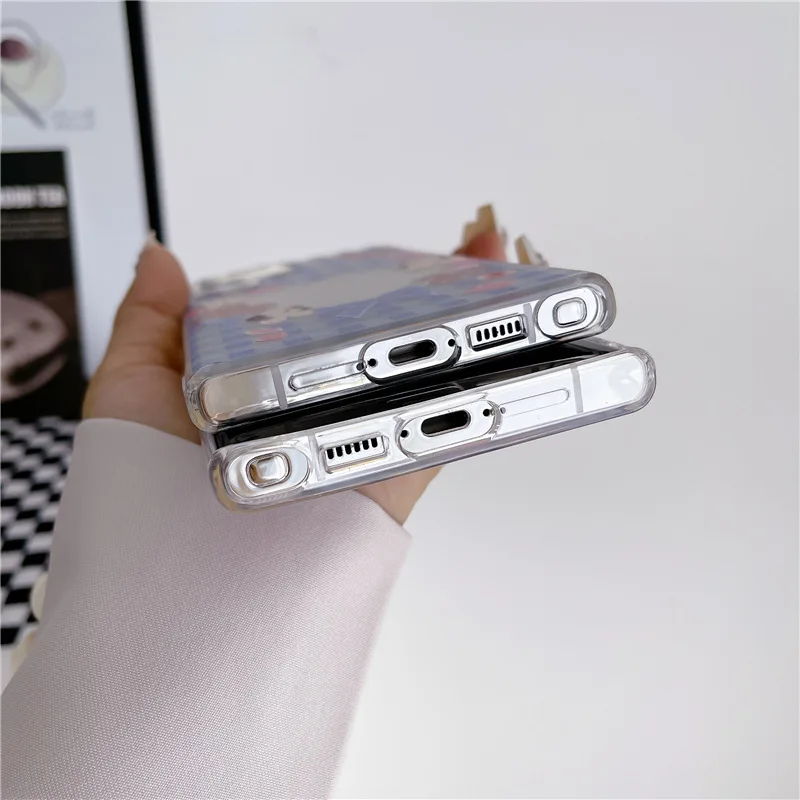 Сетчатый Чехол с милыми животными для Samsung Galaxy S22 S22Plus S22Ultra S23 S23 + S23Ultra S24 S24Plus S24Ultra, защитный чехол