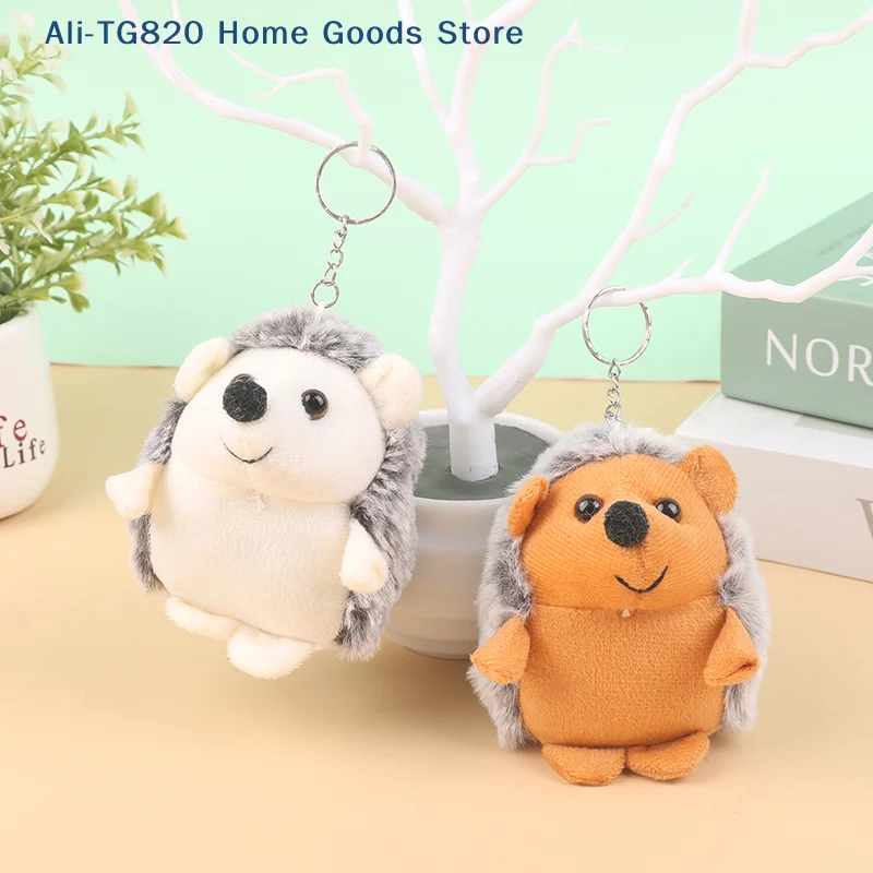 [TG820]Cute Hedgehog Plush Toy Cartoon Animal Pendant Soft Stuffed Doll Keychain Backpack Car Bag Key Ring Decor Kid Gift