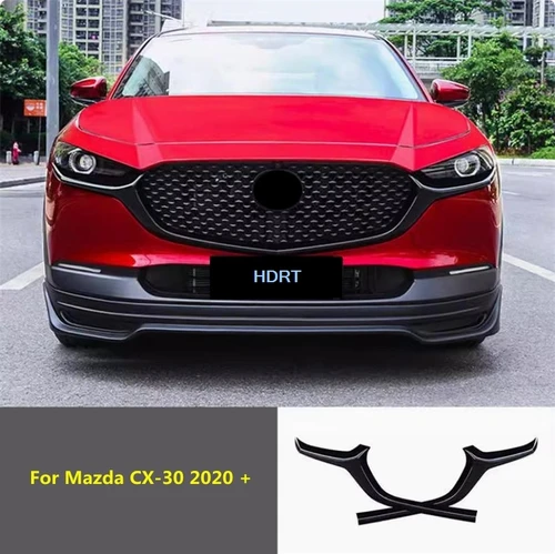 Embellecedor de parachoques delantero de estilo de coche, cubierta protectora de rejilla de carreras, accesorios de decoración, pegatina Exterior para Mazda CX-30 CX30 2020 +