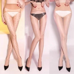 Aurora Series Oil Shiny Silky Touch Tights With Aroma Women Sexy Seamless Crotch High Waist Pantyhose Hot Pole Dance Clubwear