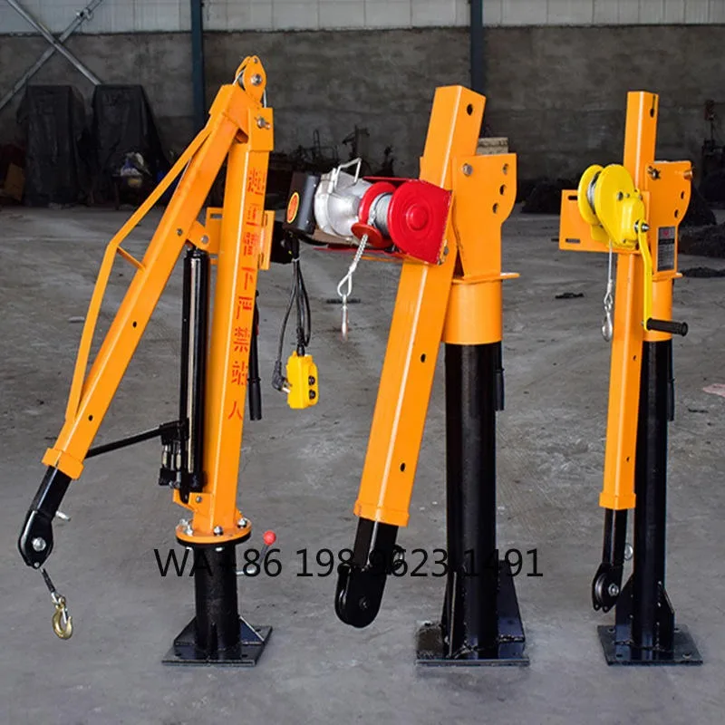 Electric Hydraulic Pickup Crane Degree Rotatable Small Truck Mounted Mini Crane Gearbox Motor Construction Lifting Equipment