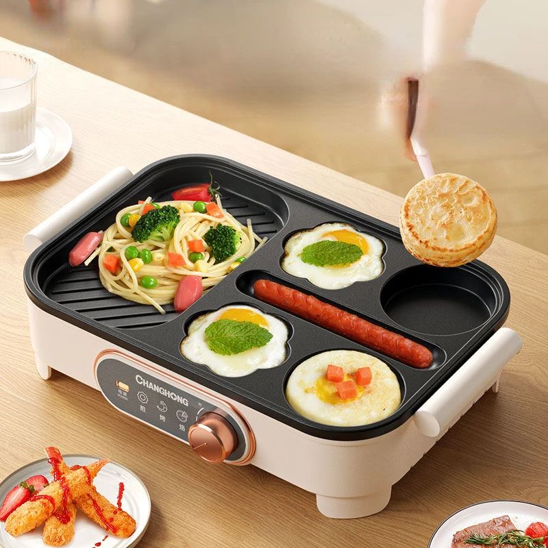 Fried Egg Hamburger Maker Household Frying Pan Multi-Functional Electric Chafing Dish Poached Egg Breakfast Pot  Home Appliance