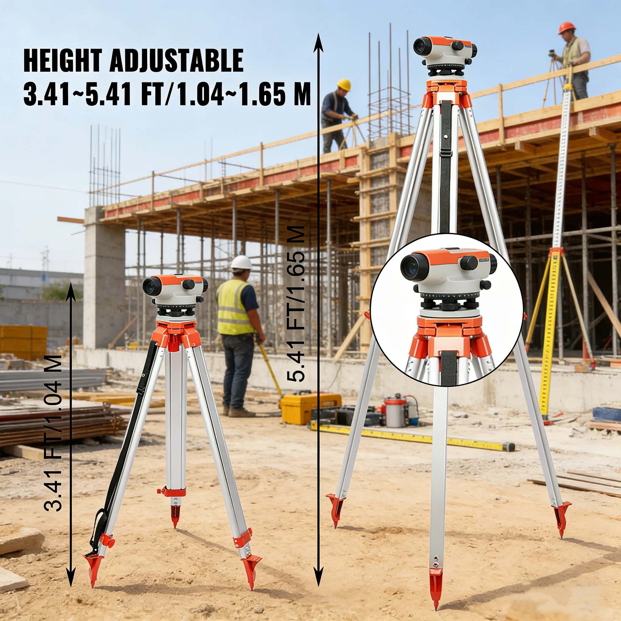 

1.65M Laser Level Tripod And Staff Kit with Adjustable Height Tripod Staff Engineering Surveying And Mapping Tool