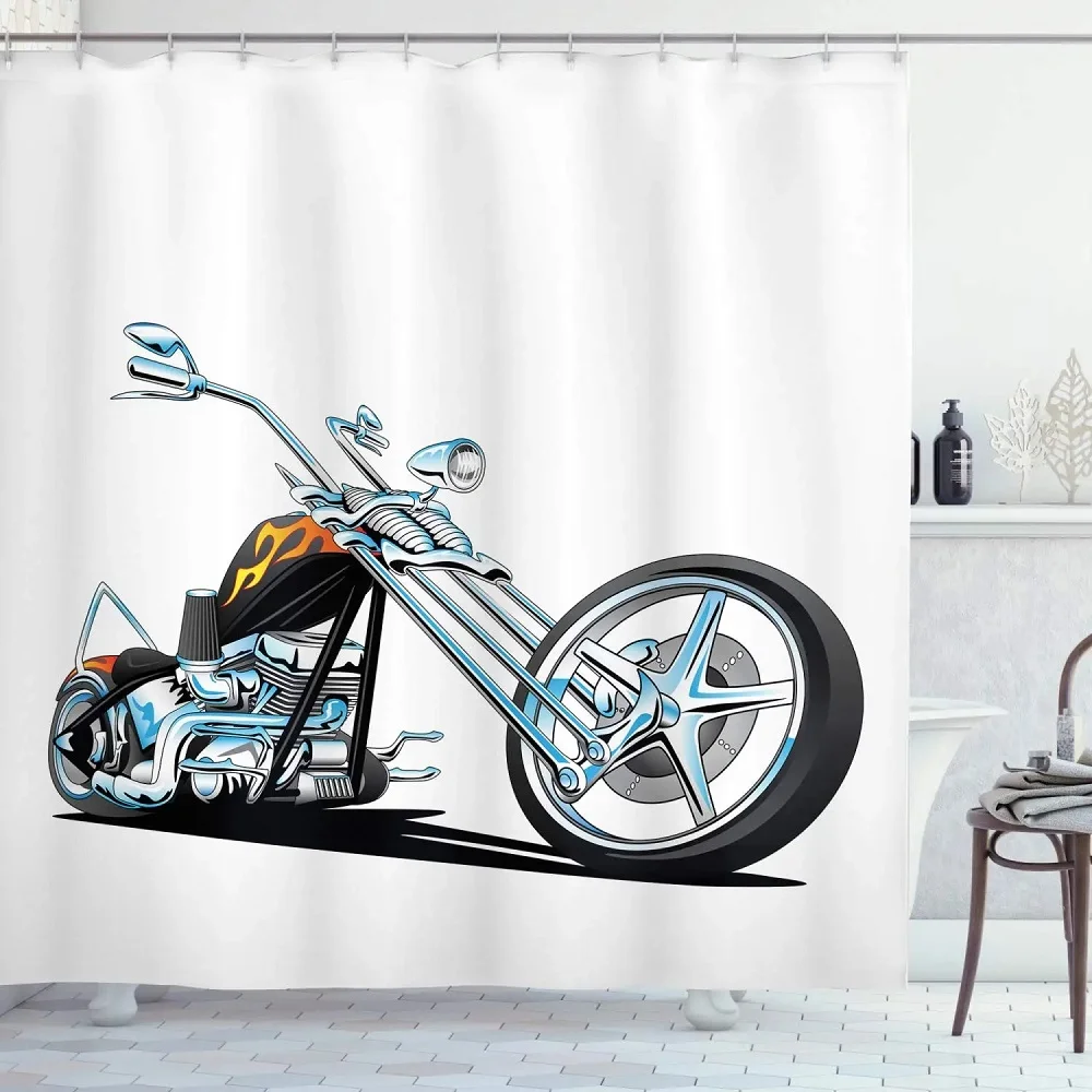 

Motorcycle Freedom Ride Bathroom Shower Curtain Motorcycle Ride Adventure Tour Bathroom Curtain Waterproof decoration