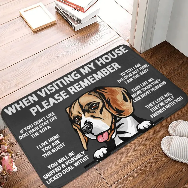 

Peeking Dog Beagle Front Floor Door Entrance Mat Outdoor Pet Animal Kitchen Bathroom Doormat Balcony Carpet Rug