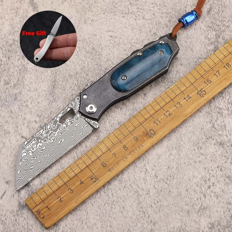 

Outdoor camping portable tool knives Damascus Steel EDC Knife VG10 high hardness folding knives Steel handle