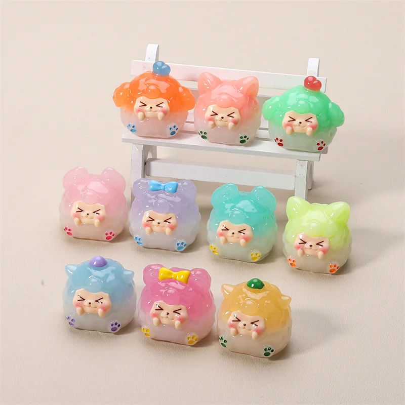 Luminous Gradient Lucky Dango KIKI Mini Figure Cute Cartoon Creative Ornament Decorative Accessories