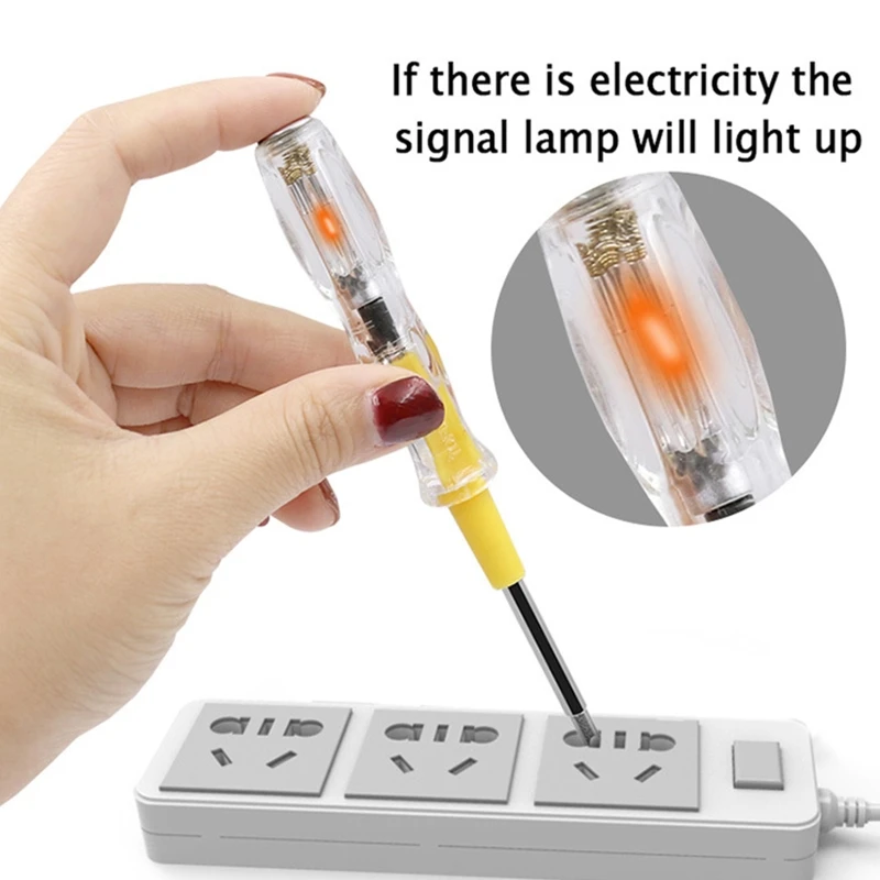 Double-Ended Electrician Test Pen, Dual-Purpose, Cross-Head, Flat-Blade Screwdriver Detector, Factory Worker