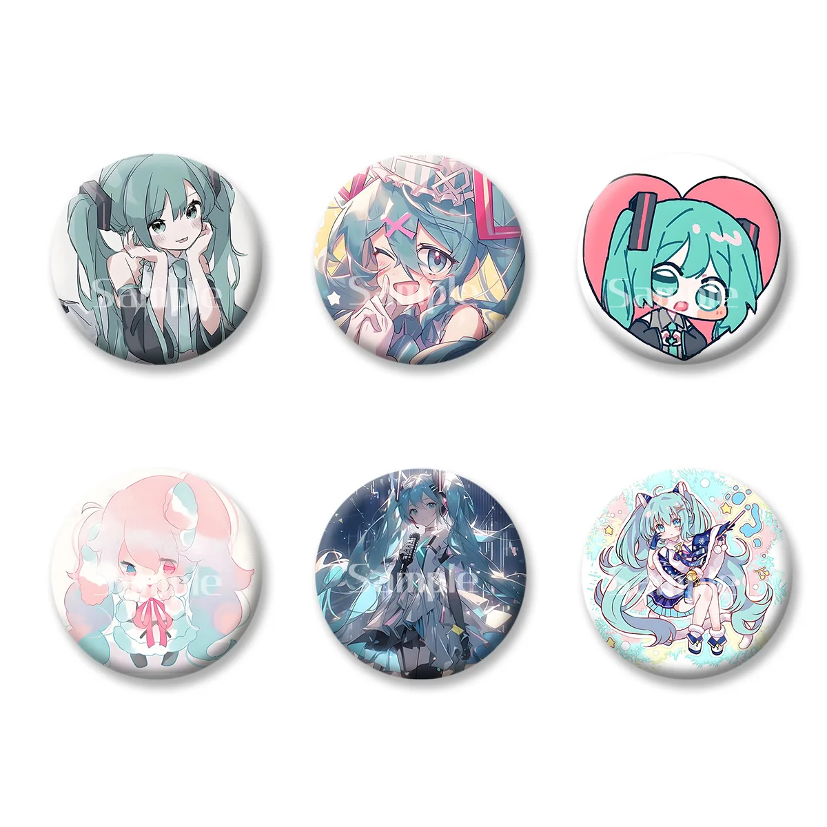 

Japanese Anime Cartoon Characters Cute Style Flash Badge Cards Souvenir Keychains Makeup Mirror Fridge Magnet ACG Accessories
