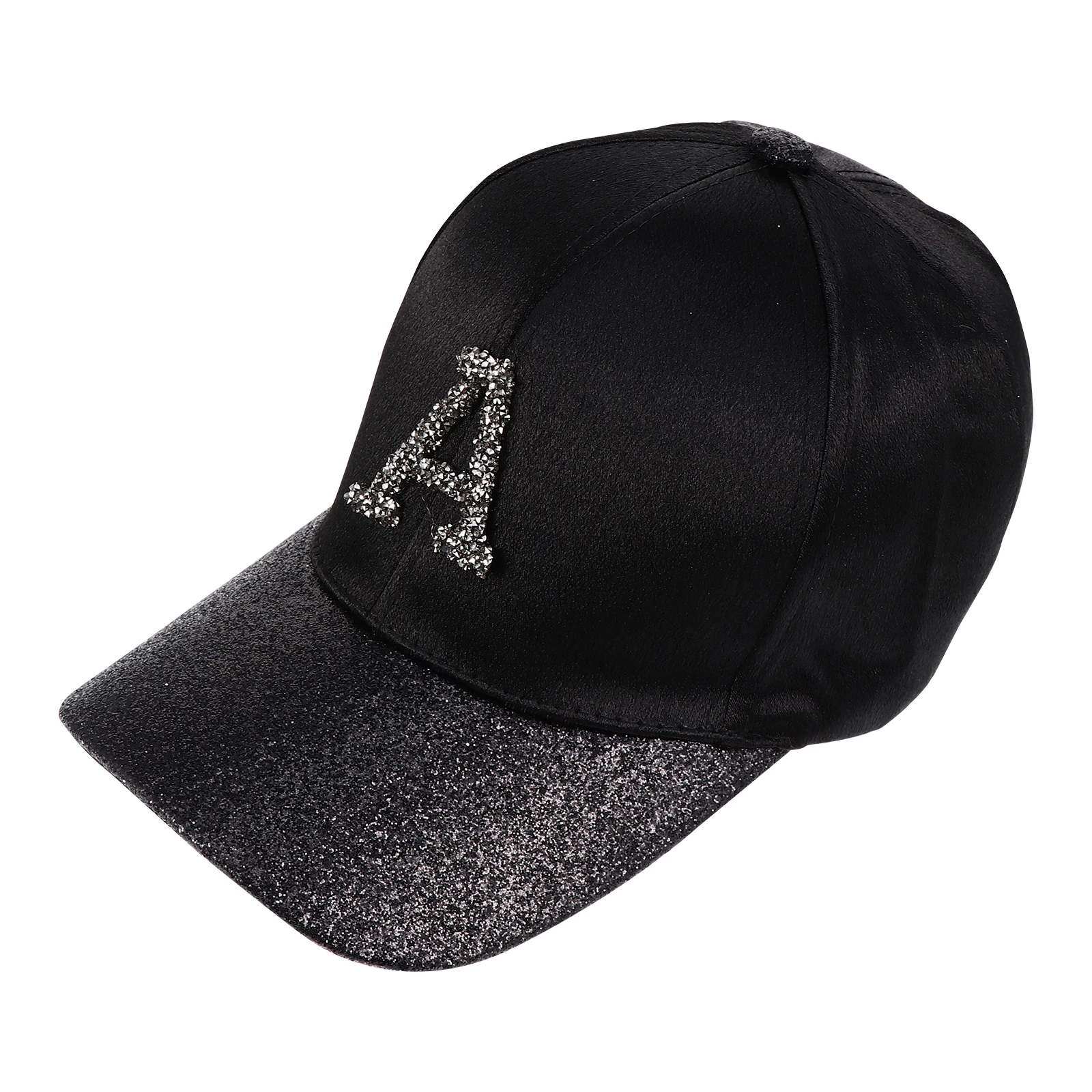 

1pc Bright Diamond Alphabet Hat Baseball Cap Glitter Lettering Design Breathable Peaked Cap Outdoor Travel Summer Sun Hat Women