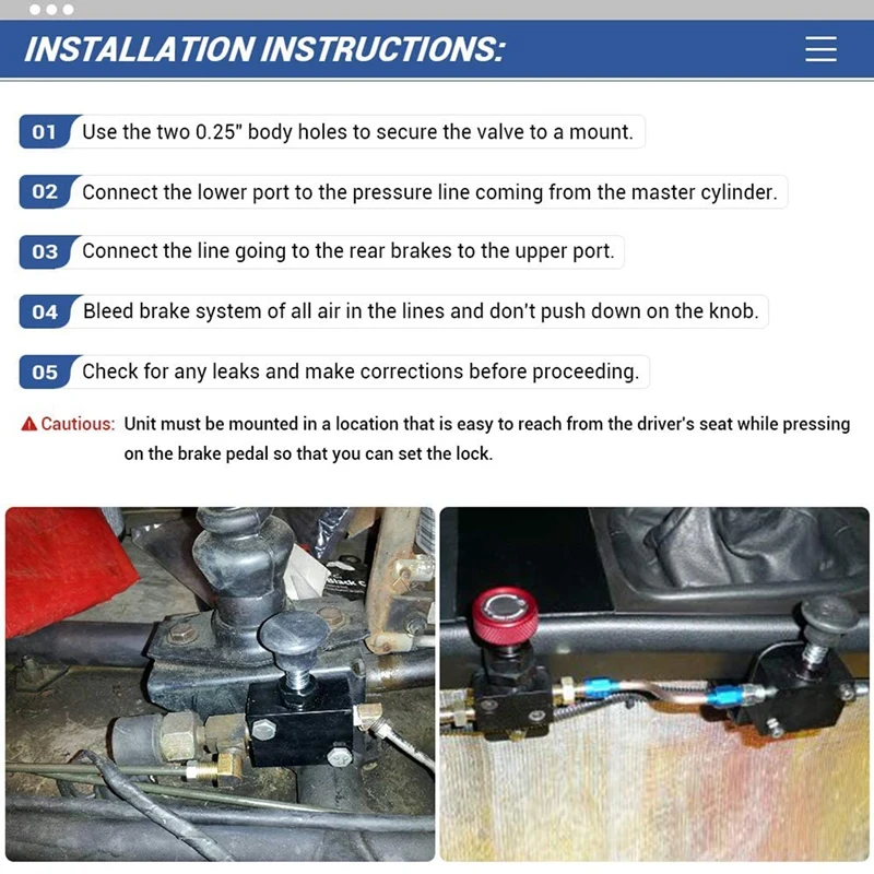 Hydraulic Brake Park Lock 1/8NPT Manual Brake Line Lock Pressure Hold For Disc Drum