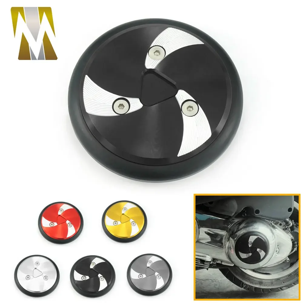 

Motorcycle CNC Turning Left Round Transmission Cover Accessories For Vespa GTS 250 300 2013 2014 2015 2016 2017 2018+