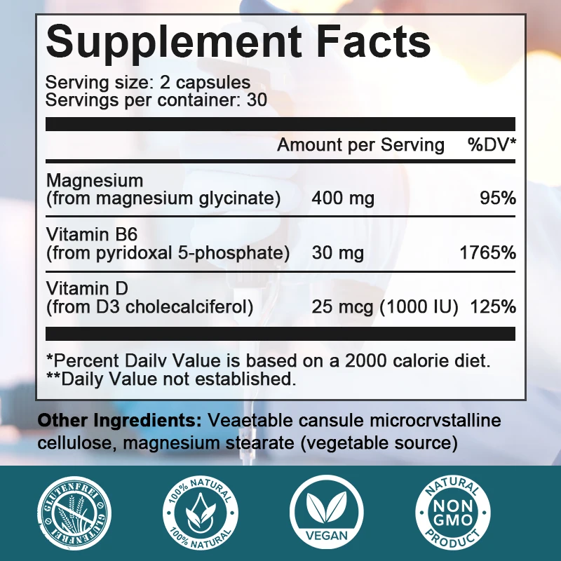 Magnesium Glycinate Capsules for Supports Muscle, Joint, and Heart Health Maximum Absorption Magnesium Glycinate Supplement