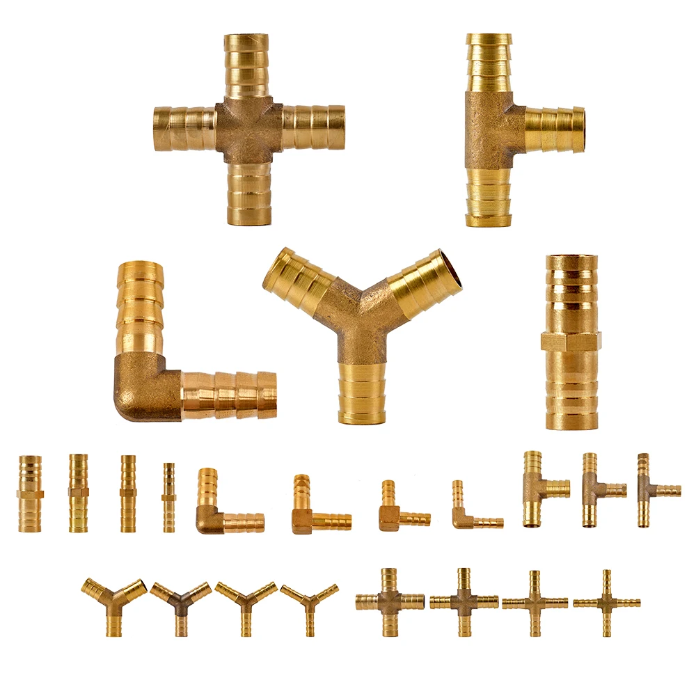 Brass Barb Pipe Fitting 2 3 4 Way Brass Connector For  6mm 8mm 10mm 12mm  Hose Copper Pagoda Water Tube Fittings