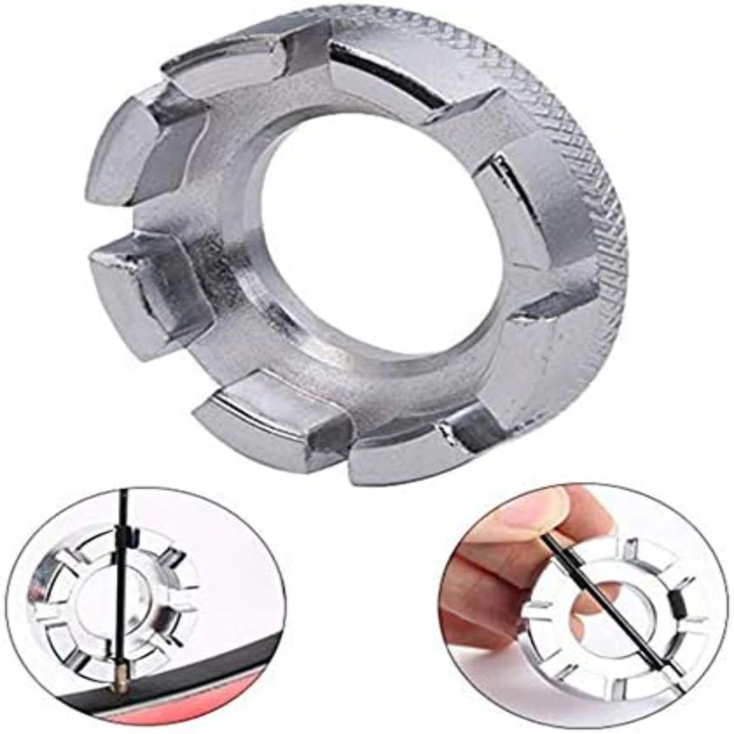 مفتاح ربط حافة عجلة الدراجة الصغيرة فعالة ومتينة ومحمولة - مفتاح 8 طرق للحلمة ذات الدورة - أداة يدوية للدراجة