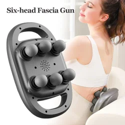 Sem fio 6 cabeça Fascia arma, massagem corporal, vibração de alta freqüência, pescoço massageador, relaxamento muscular, cintura, perna, braço