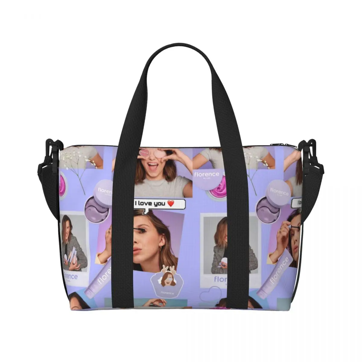 Custom Large Florence By Mills Tote Bag for Women Shopping Shoulder Gym Beach Travel Bag