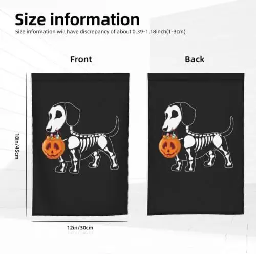 Halloween Dachshund Dog Garden Flag Vertical Double Sided 12.5X18 Inch for Outdo