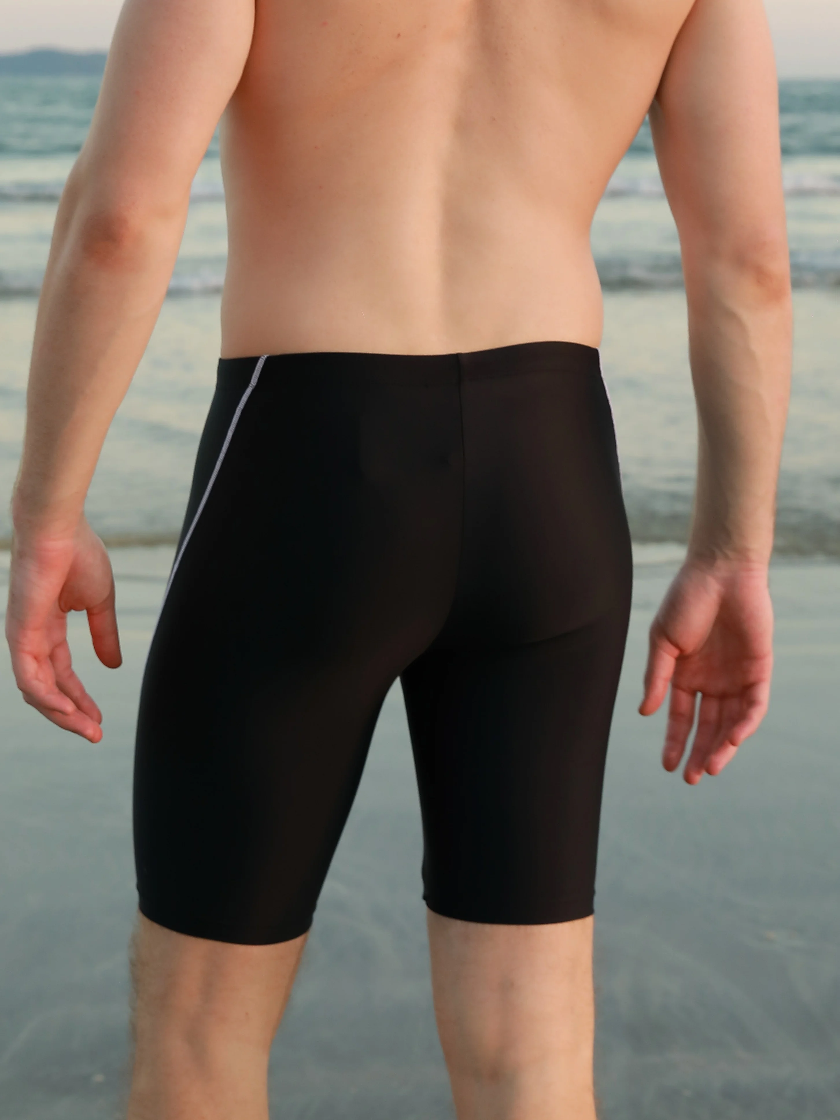 Adult Men's Five-Point Tight Racing Line Quick-Drying Swimming Professional Swimming Trunks